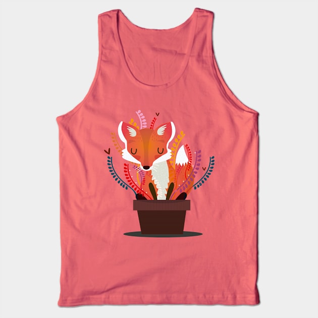 Fox in the pot Tank Top by Mjdaluz